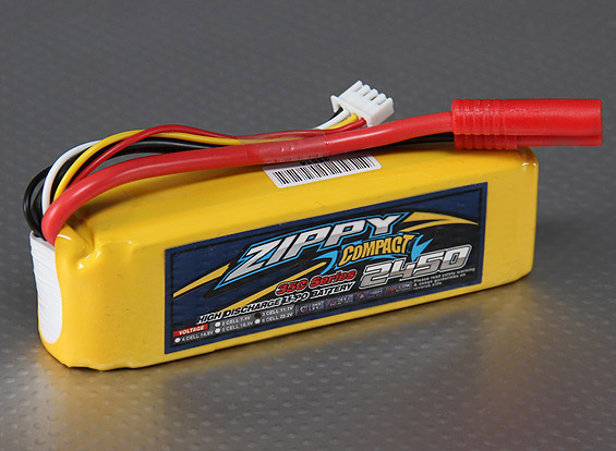  	BATERIA RECARREGAVEL LIPO 3S 11,1V 2450mah 35C COMPACT ZIPPY 2 POLOS VE